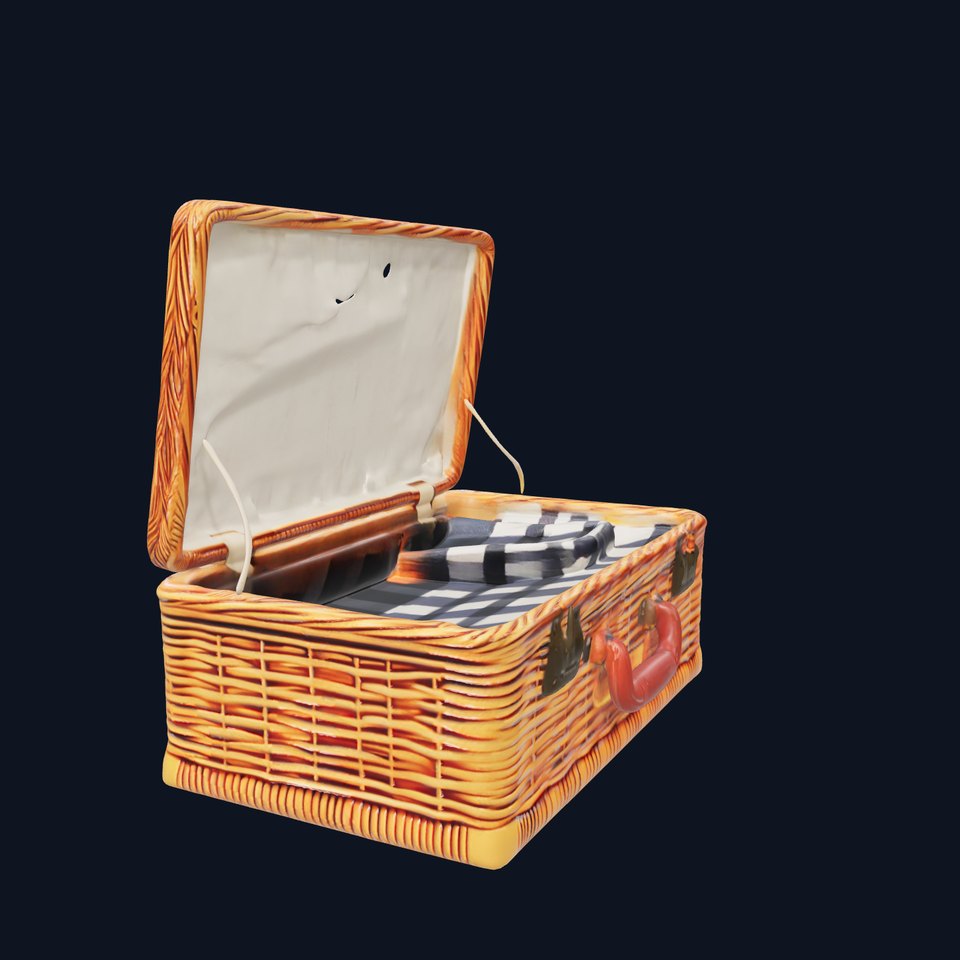 Wicker Picnic Basket Model Pack with Cloth Insert